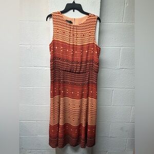 Pendleton Brown and Orange Sleeveless Maxi Sundress